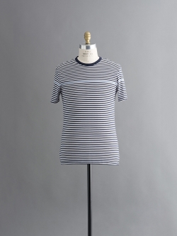 SUNSPEL / LONG-STAPLE COTTON T-SHIRT WITH ENGLISH STRIPE Navy And White