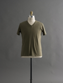 FilMelange | VICTOR Khaki ニューリンダコットン半袖VネックTシャツの商品画像