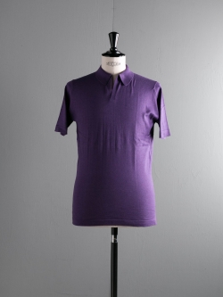JOHN SMEDLEY | OUTRAM Wood Violet コットン半袖スキッパーポロシャツの商品画像