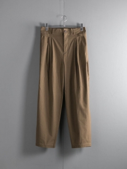 FRANK LEDER | BRUSHED COTTON TROUSER WITH SIDE CLOSURES Khaki サイドアジャスターパンツ