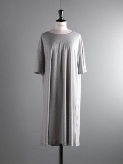 ABOUT | COMFORT7 DRESS Grey Melange コットンオープンバックワンピースの商品画像