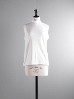FilMelange | ETHEL White ビンテージ天竺ハイネックノースリーブTシャツ エセルの商品画像