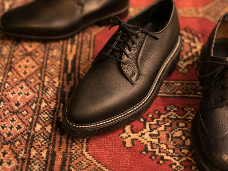 TRICKER'S ROBERT OLIVVIA GRAIN LEATHER DERBY SHOES