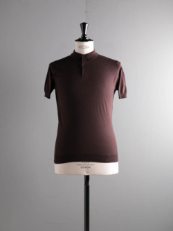 JOHN SMEDLEY | RHODES Dark Leather コットン半袖ポロシャツの商品画像