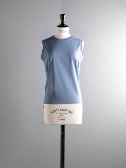 POSTELEGANT | HIGH GAUGE COTTON SLEEVELESS TEE Sax コットンノースリーブTシャツの商品画像