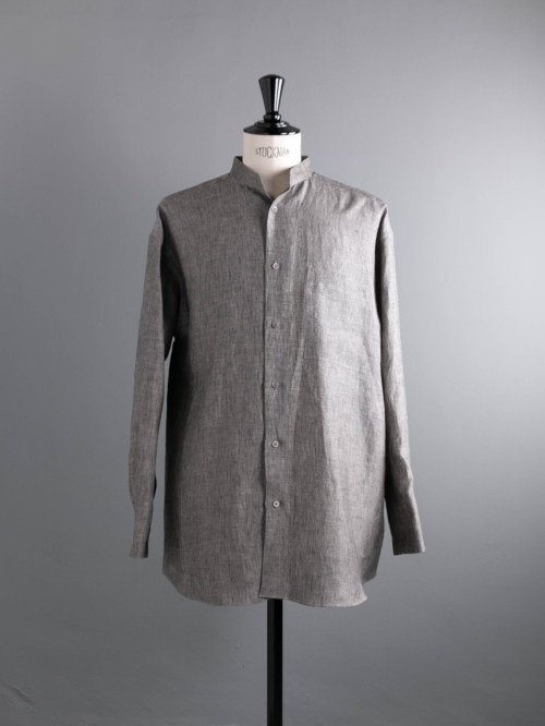 POSTELEGANT | LINEN CHAMBRAY SHIRT Grey リネンシャンブレーシャツの商品画像