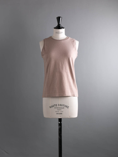 FilMelange | ELENI Latte ビンテージ天竺クルーネックノースリーブTシャツ エレニの商品画像
