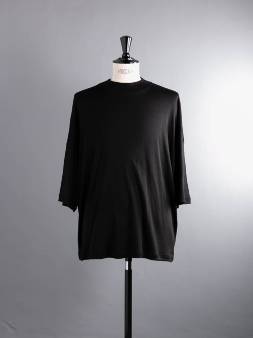 YINDIGO A M | SL201 SILK LOOSE FIT T Black ウォッシャブルシルクフライスルーズフィットTシャツの商品画像