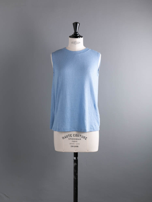 BATONER | BN-22SL-052 A-LINE NOSLEEVE Blue AラインノースリーブTシャツの商品画像