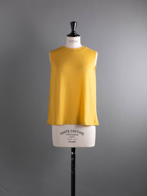 BATONER | BN-22SL-052 A-LINE NOSLEEVE Yellow AラインノースリーブTシャツの商品画像