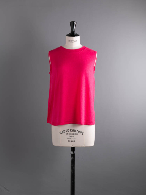BATONER | BN-22SL-052 A-LINE NOSLEEVE Pink AラインノースリーブTシャツの商品画像