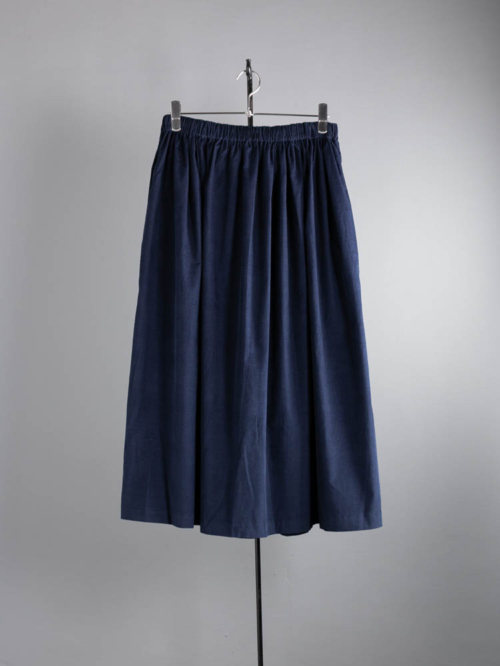 HONNETE | GATHER SKIRT SHIRTS CORDUROY Navy コットンコーデュロイギャザースカートの商品画像