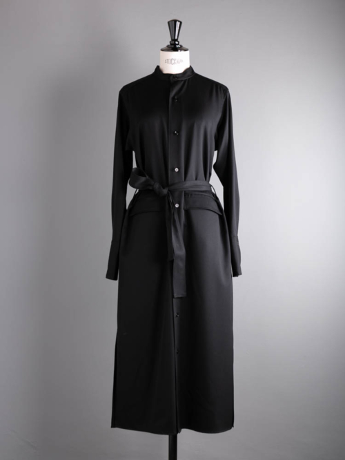 POSTELEGANT | WOOL SHIRT DRESS Black ウールシャツワンピースの商品画像