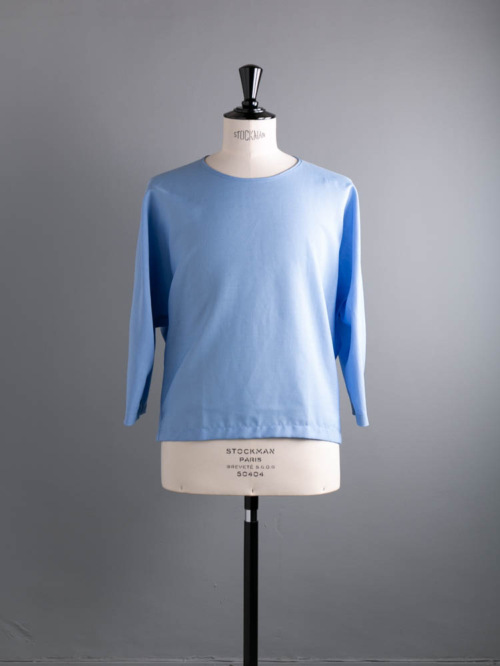 AULICO | T/L LONG TEE SHIRT Sax ポリエステルリネン布帛長袖Tシャツの商品画像