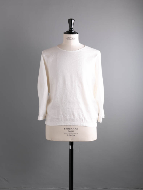 AULICO | L/CU LONG TEE SHIRT White リネンキュプラ布帛長袖Tシャツの商品画像