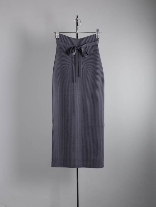 BATONER | BN-22FL-034 SOLID WOOL RIB SKIRT Dark Gray ソリッドウールリブニットスカートの商品画像