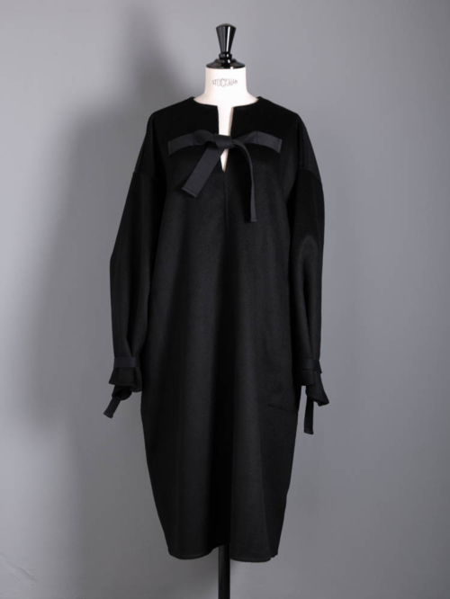 POSTELEGANT | CASHMERE WOOL REVER DRESS Black カシミアウールリバーワンピースの商品画像