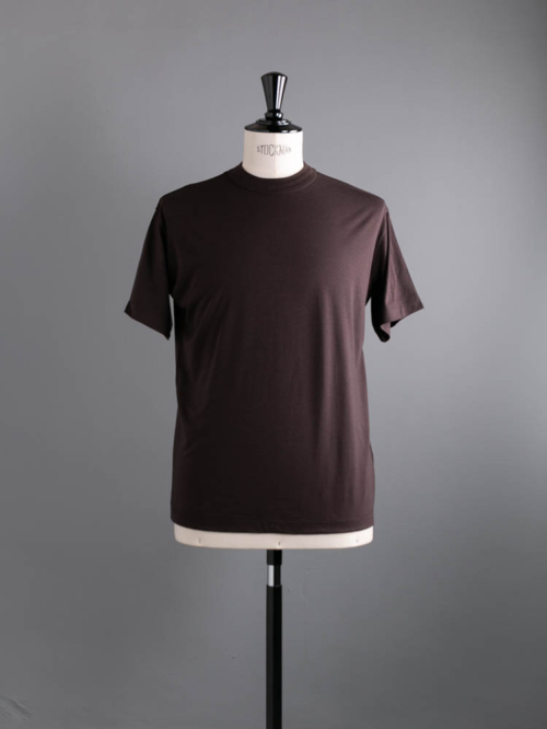 POSTELEGANT × The Terrusse | COTTON SPINNING WOOL T-SHIRT Brown 綿紡績ウール半袖Tシャツの商品画像