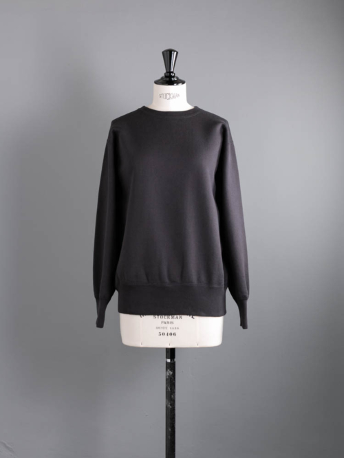 CIOTA | CSLM-110L Black (One Wash） スビンコットン 吊裏毛起毛 クルーネック スウェットシャツの商品画像