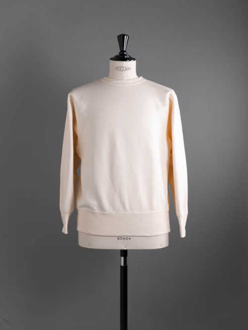 CIOTA | CSLM-110M Ivory (One Wash） スビンコットン 吊裏毛起毛 クルーネック スウェットシャツの商品画像