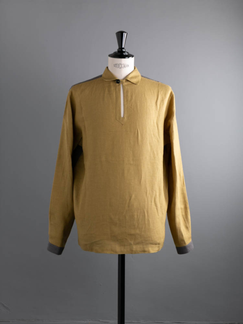 FRANK LEDER | VINTAGE FABRIC EDITION BELGIAN LINEN PULL-OVER SHIRT 55:Yellow ベルギーリネンプルオーバーシャツの商品画像