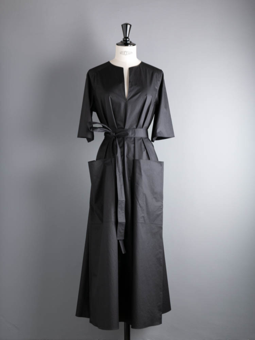 POSTELEGANT | COTTON BROAD LONG DRESS Black コットンブロードロングワンピースの商品画像