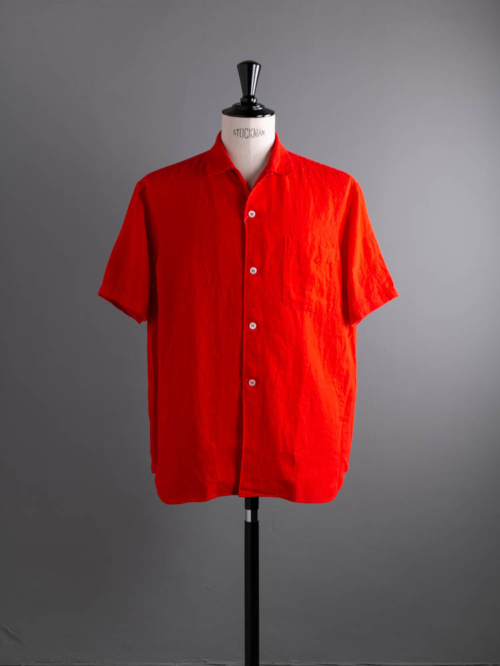 Sans Limite | S2301358 SH05BH Red リネンオーバーダイボックス小開襟半袖シャツの商品画像