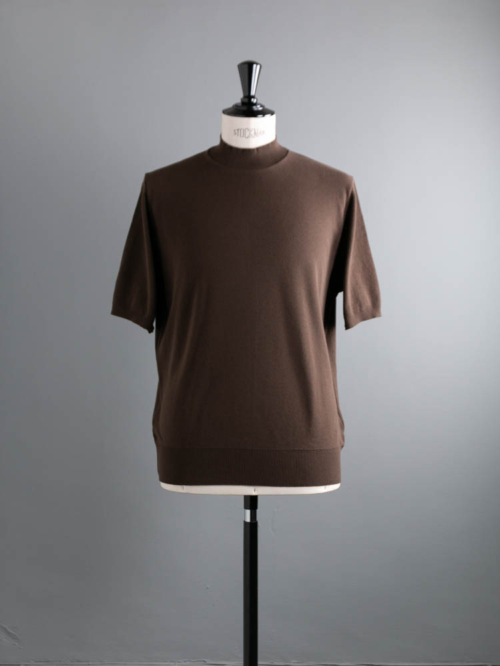 GICIPI | 2307P CALAMARO Fondente コットン蜂の巣鹿編みモックネック半袖Tシャツ カラマーロの商品画像