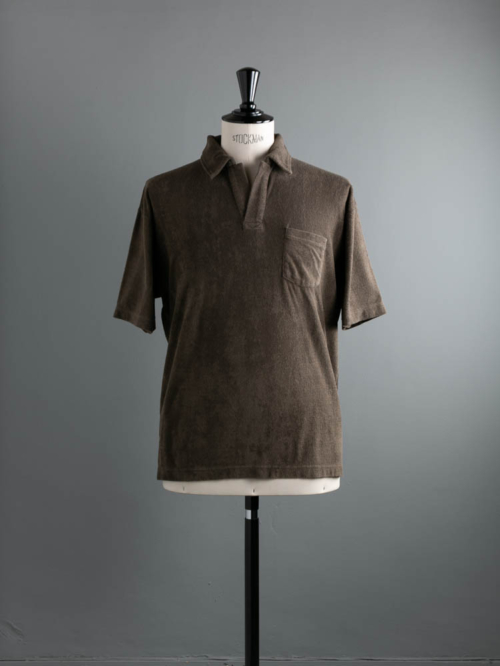 FilMelange | PAULY Olive オーガニックファインパイル半袖ポロシャツ ポーリーの商品画像