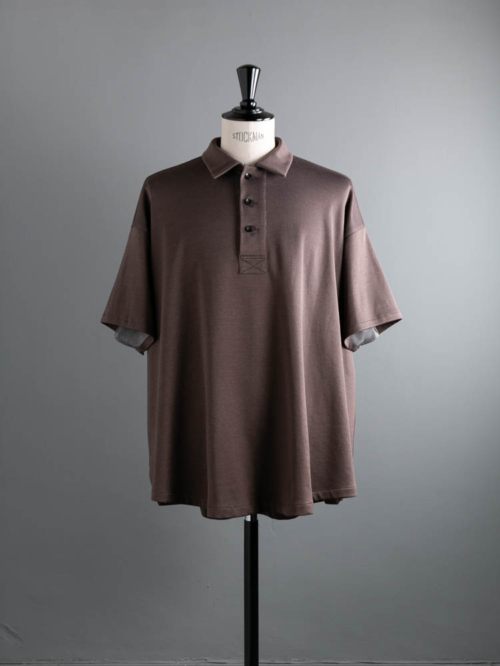 The crooked Tailor | 【在庫あり】OVER POLO SHIRTS – COTTON JERSEY Black Brown スペシャルジャージーポロシャツの商品画像