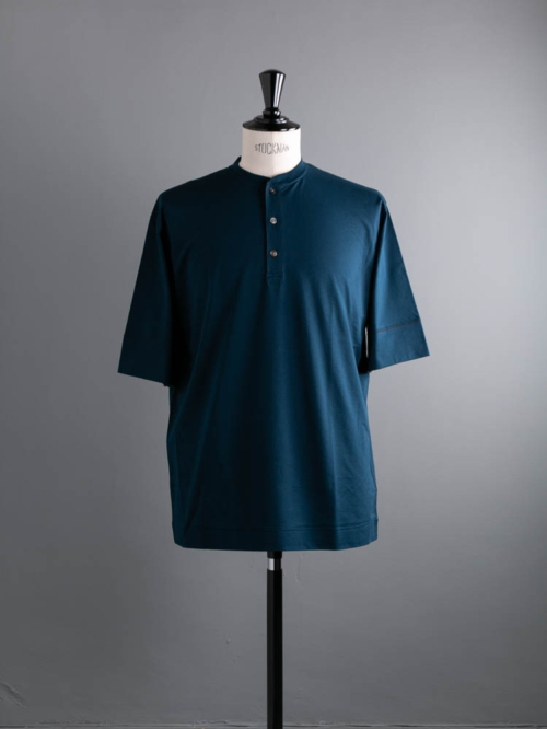 BATONER | BN-23SM-051 AIR HENRY NECK T-SHIRT Dark Blue エアコットンヘンリーネックTシャツの商品画像