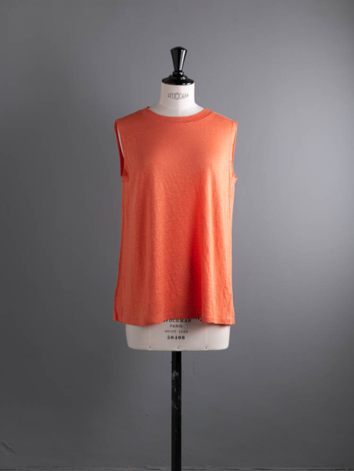 BATONER | BN-23SL-049 LINEN ALINE NO–SLEEVE Orange リネンノースリーブTシャツの商品画像