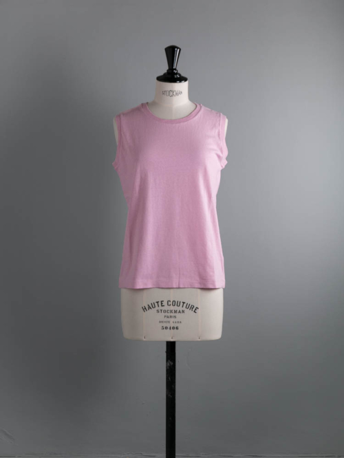 FilMelange | ELENI2 Pink ビンテージ天竺クルーネックノースリーブTシャツ エレニ2の商品画像