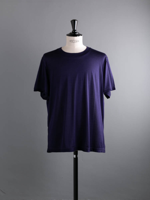 YINDIGO A M | SL013 SILK T 3.0 Ultramarine ウォッシャブルシルク半袖Tシャツの商品画像