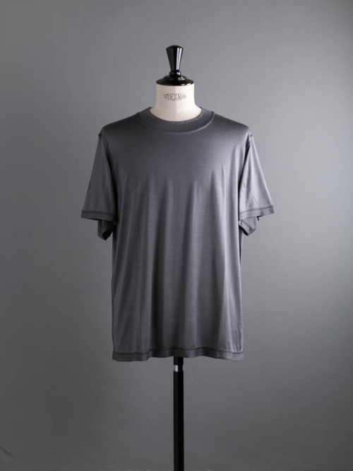 YINDIGO A M | SL013 SILK T 3.0 Heather ウォッシャブルシルク半袖Tシャツの商品画像