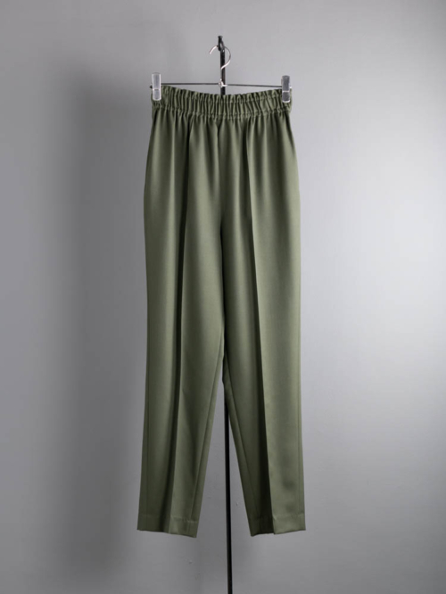 WOOL EASY TROUSERS Dull Green