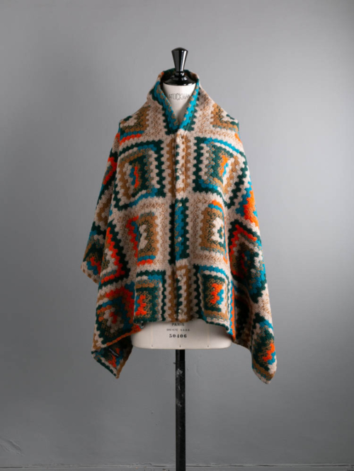 ENGINEERED GARMENTS | BUTTON SHAWL – POLY WOOL CROCHET KNIT Multi Color ボタンショール – ポリウールクロシェニットの商品画像