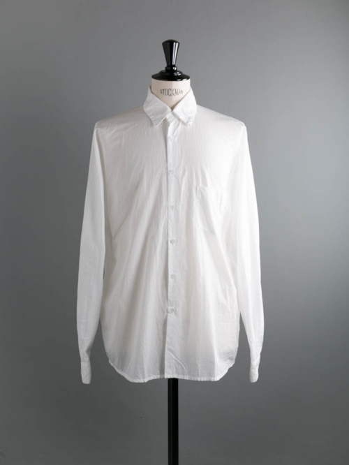 AULICO | LONG SLLEVE SHIRT White コットンリネンラミーシャツの商品画像