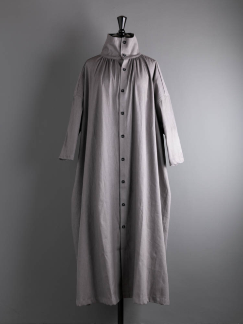 YARMO | HIGH COLLAR GATHERED DRESS Grey ハイネックギャザーワンピースの商品画像