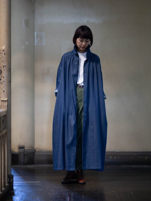 YARMO | HIGH COLLAR GATHERED DRESS Fade ハイネックギャザーワンピースの商品画像
