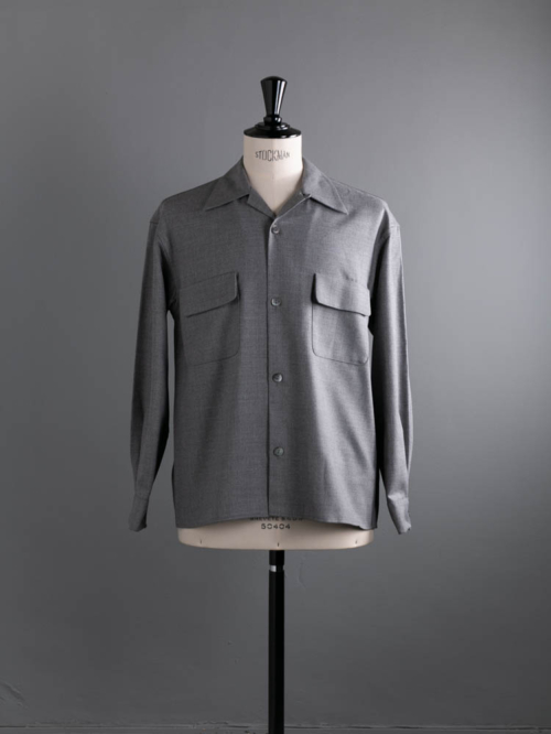 Westoveralls | OPEN COLLAR SHIRT Gray レーヨンウールオープンカラーシャツ