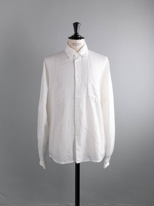 AULICO | SHIRT White リネンシームレスシャツ