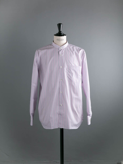 Sans Limite | S2401162 SH06B THOMAS MASON Purple ストライプブロードボックススタンドカラーシャツ