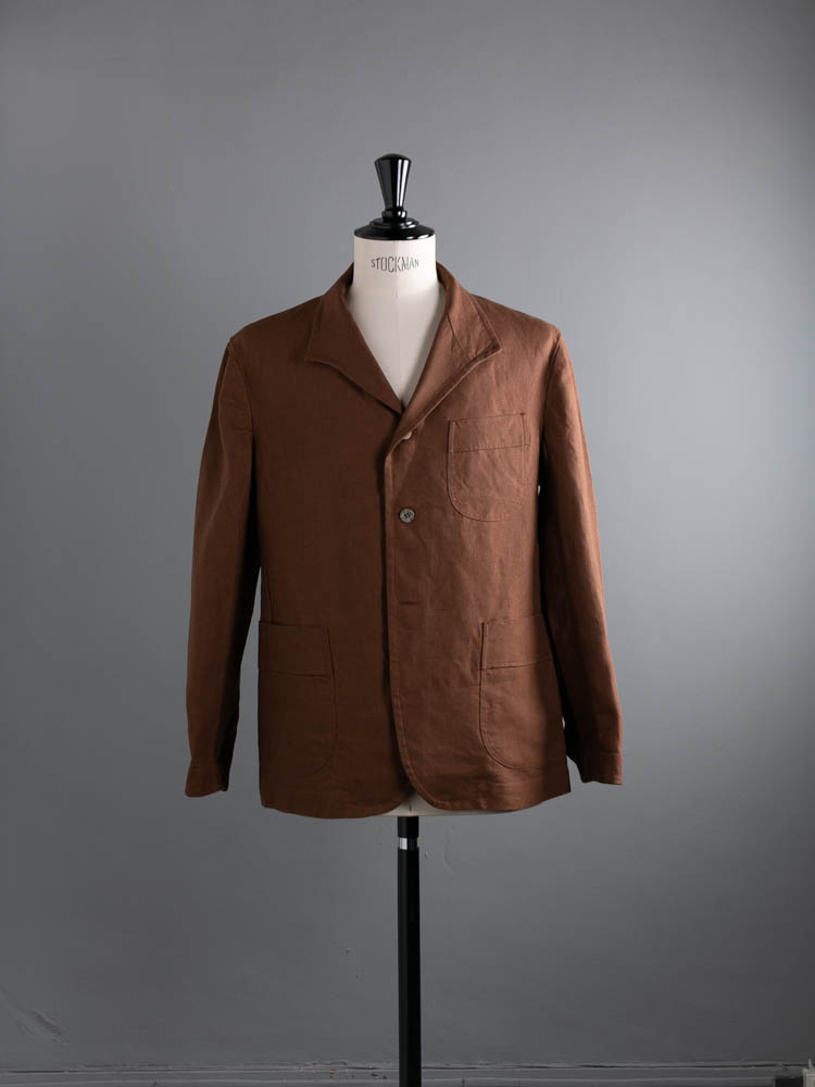 JACKET “620” SPENCE BRYSON LINEN TROPICAL Tan orange | Dresswell