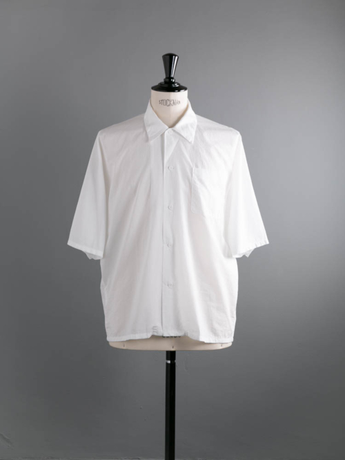 AULICO | S/S SHIRT White コットンシームレス半袖シャツ