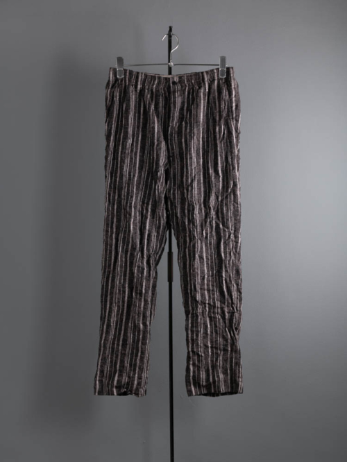 The crooked Tailor | 【在庫あり】STRIPE – RELAX TROUSERS Brown Beige 手縫いリラックストラウザーズの商品画像