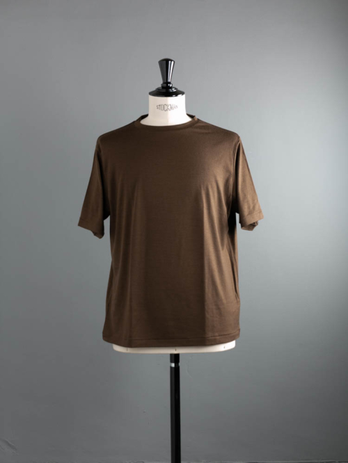 BATONER | BN-24SM-047 SUMMER WOOL T-SHIRT Olive ウォッシャブルトロピカルウール半袖Tシャツの商品画像