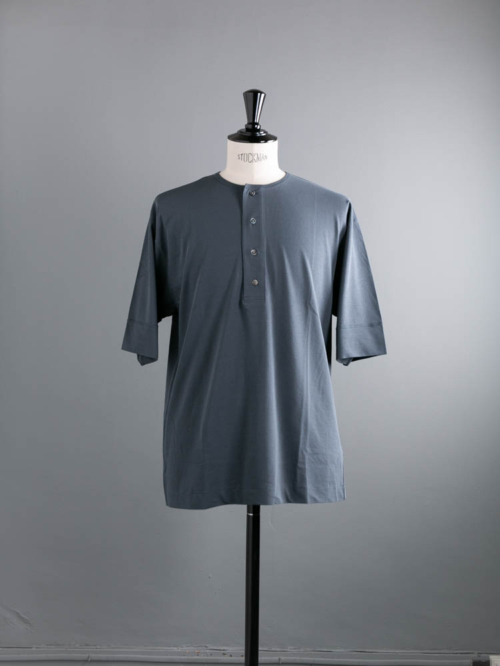 BATONER | BN-24SM-063 AIR HENRY NECK Gray blue ヘンリーネックエアーTシャツの商品画像