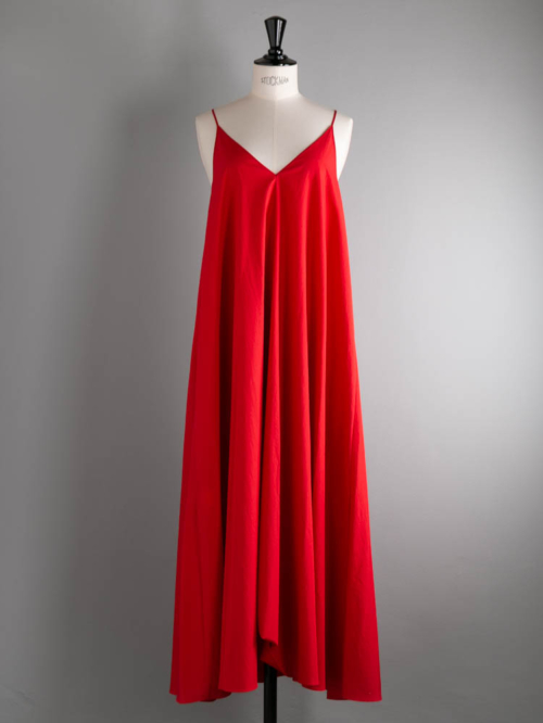 POSTELEGANT | HIGH COUNT COTTON CAMI DRESS Red 高密度コットンキャミドレスの商品画像
