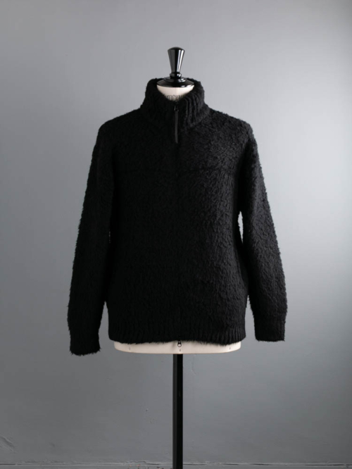 BATONER | BN-24FM-068 SHETLAND BOA KNIT BLOUSON Black シェットランドボアニットブルゾンの商品画像